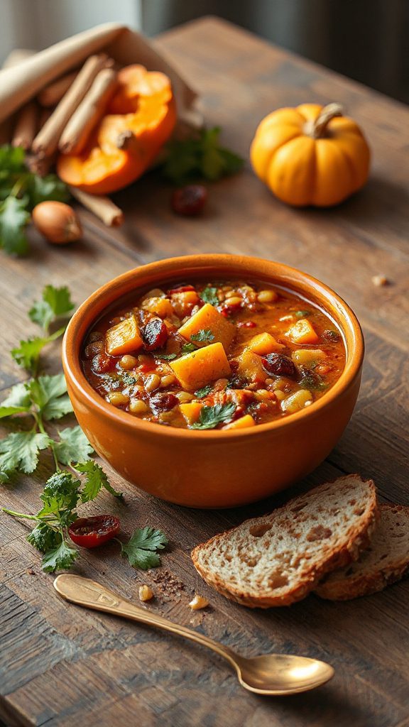 hearty pumpkin lentil stew