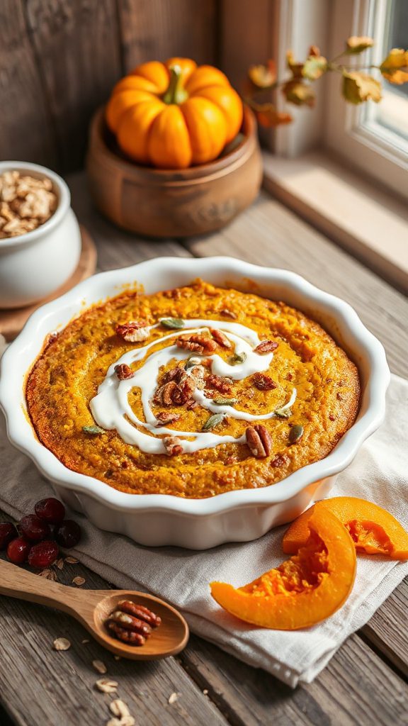 hearty pumpkin oatmeal bake