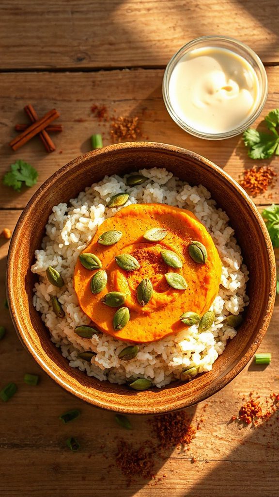 hearty pumpkin rice bowl