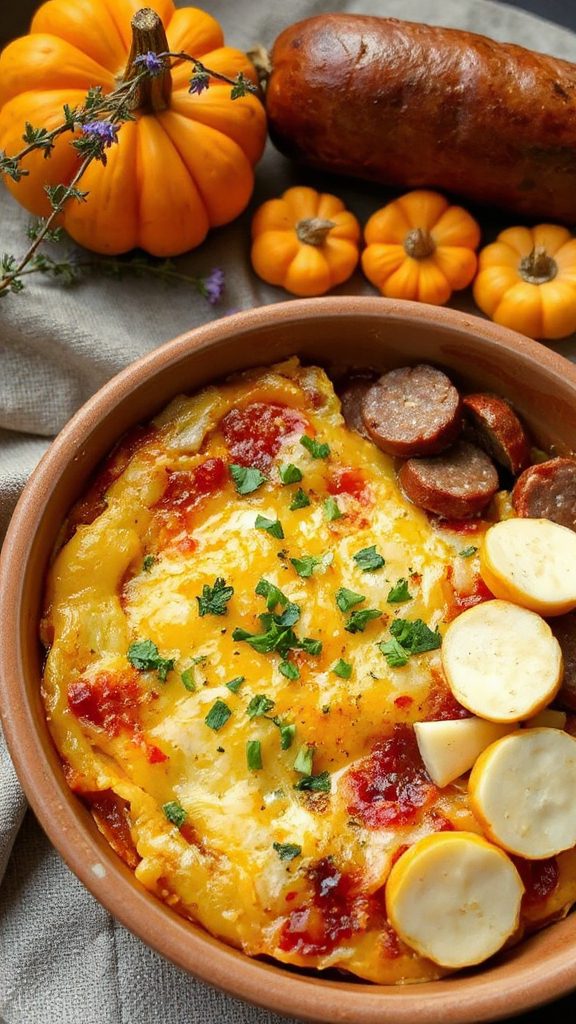 hearty pumpkin sausage bake