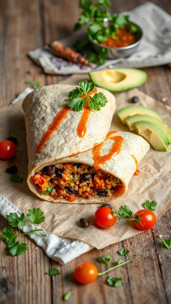 hearty quinoa chipotle wrap