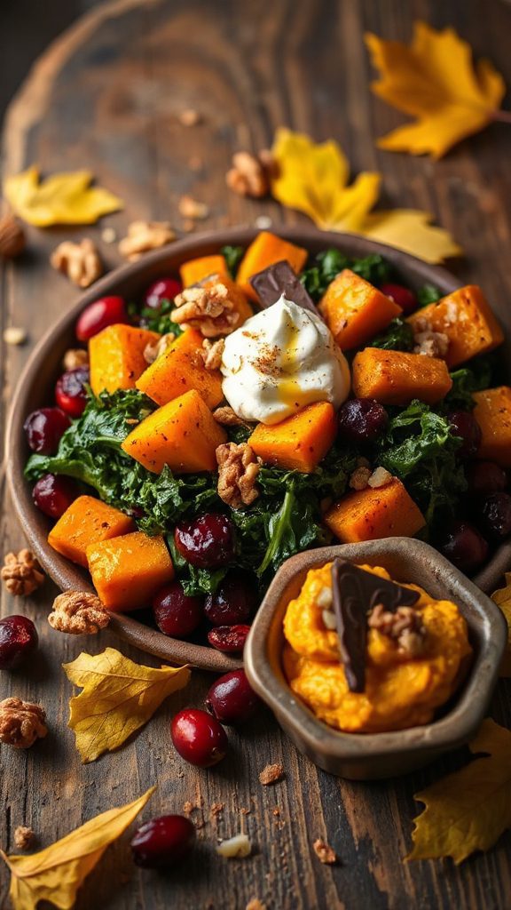 hearty squash and kale dish