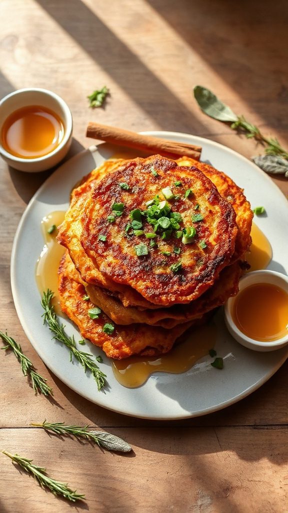 herb infused apple sweet potato latkes