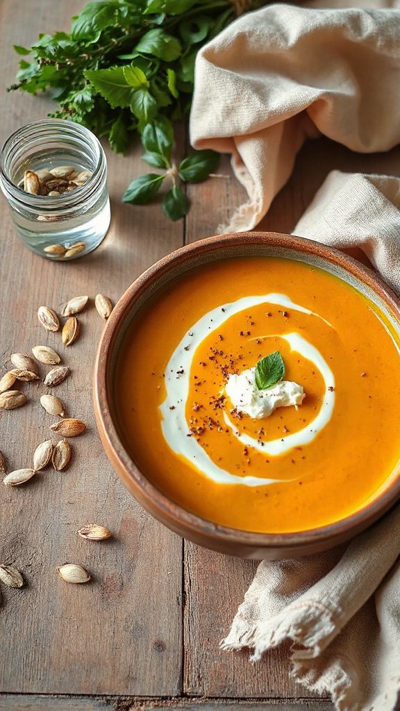 herb infused pumpkin soup recipe