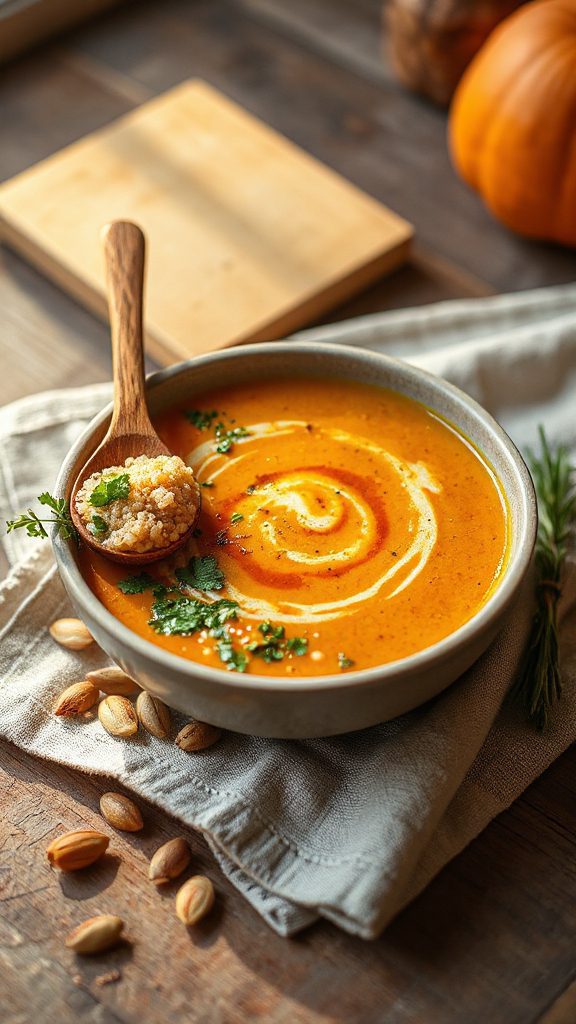 herbed miso pumpkin soup