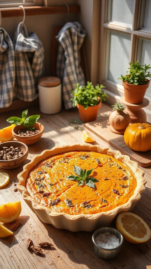 herbed tempeh pumpkin quiche
