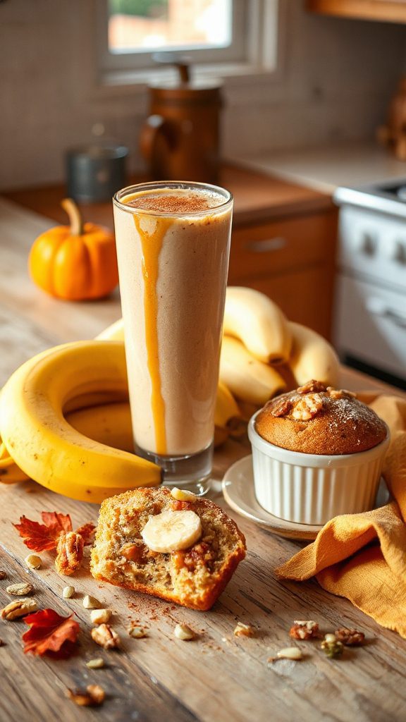 indulgent caramelized banana smoothie