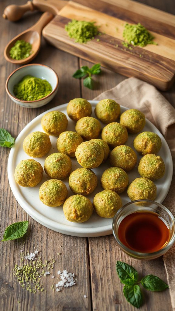 keto matcha pumpkin protein bites