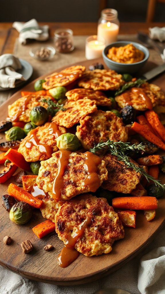 latkes with roasted vegetables