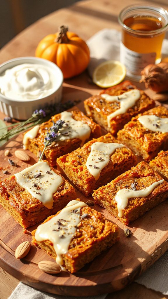 lavender cardamom pumpkin bars