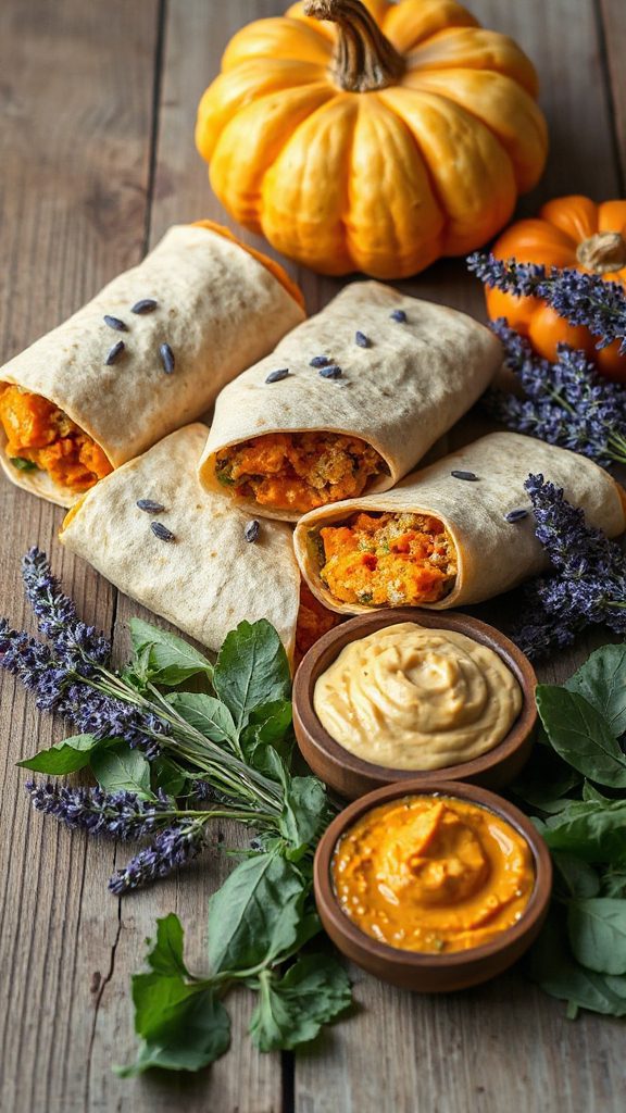 lavender pumpkin quinoa wrap