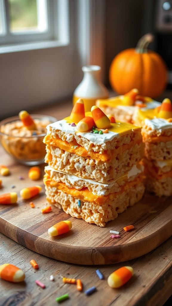 layered candy corn treats
