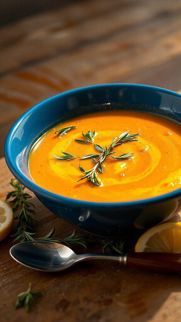 lemon rosemary soup finish