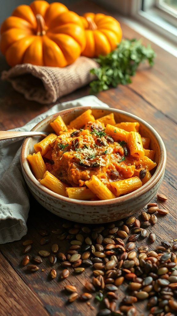 lentil pumpkin macaroni bake