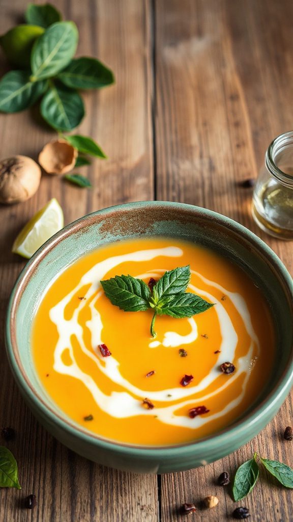 lime leaves enhance soup