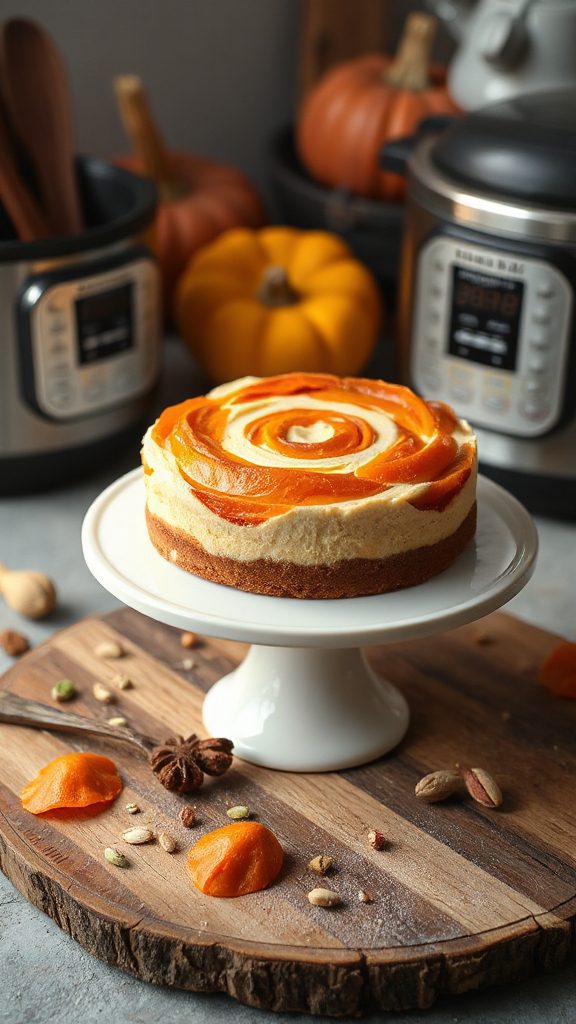 low carb pumpkin swirl cheesecake
