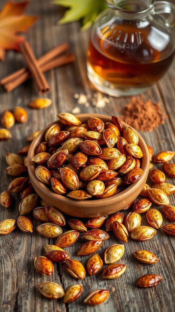 maple cinnamon pumpkin seed snack