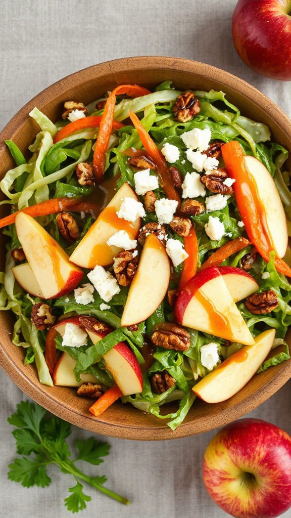 maple glazed apple cabbage slaw