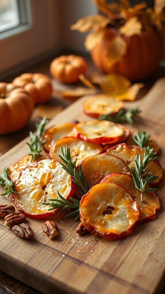maple glazed apple chips