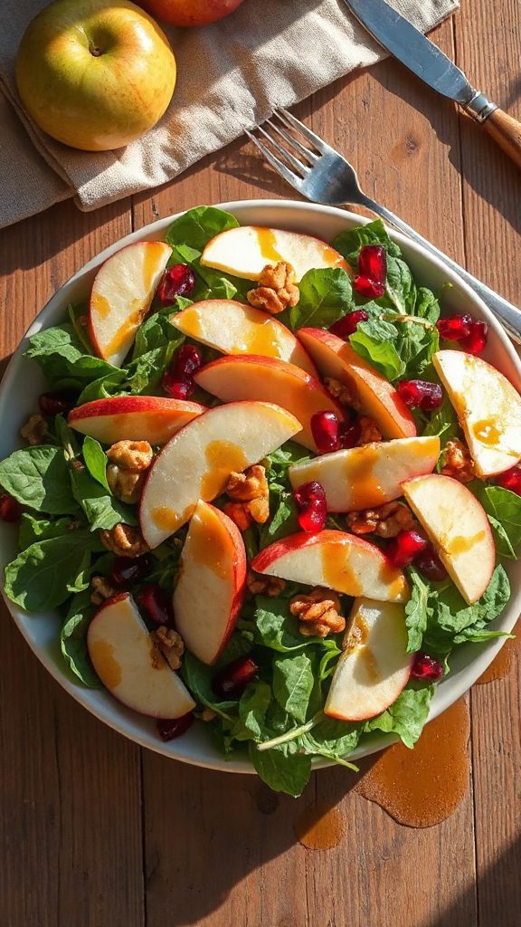 maple glazed apple walnut salad