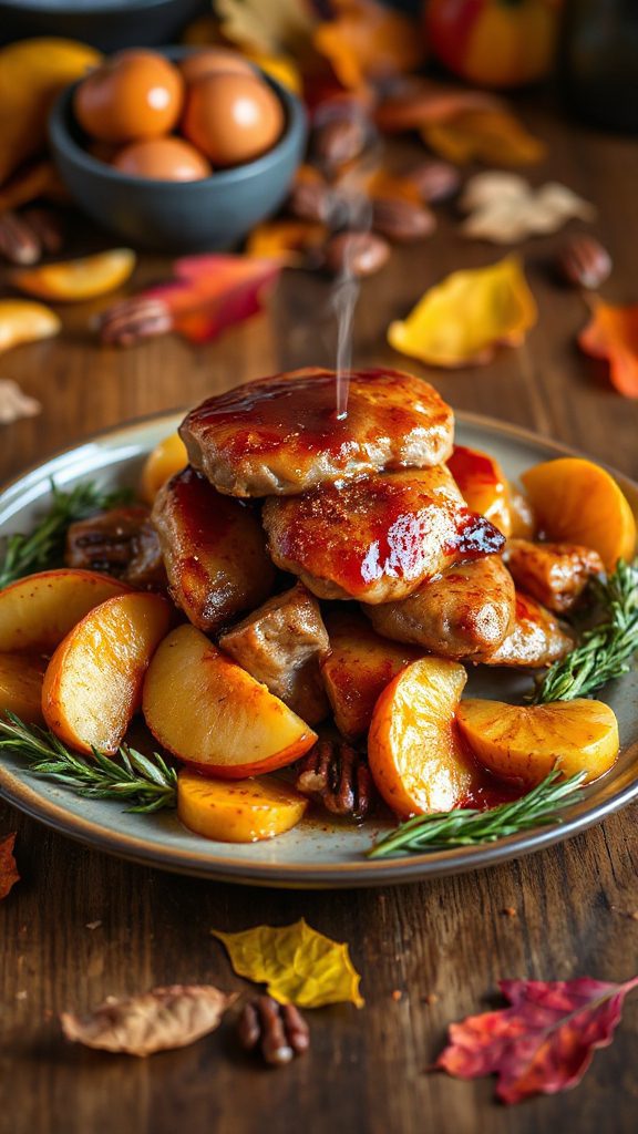 maple glazed pork medallions