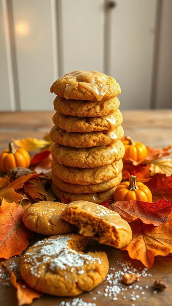 maple glazed pumpkin cookies