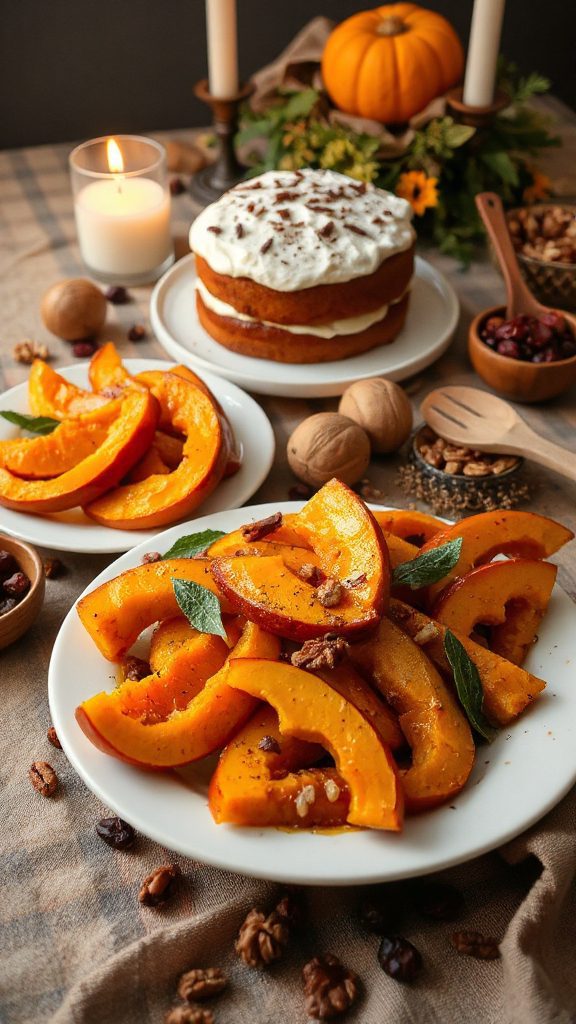 maple glazed pumpkin wedges