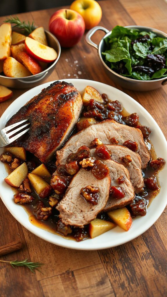 maple glazed savory pork dish