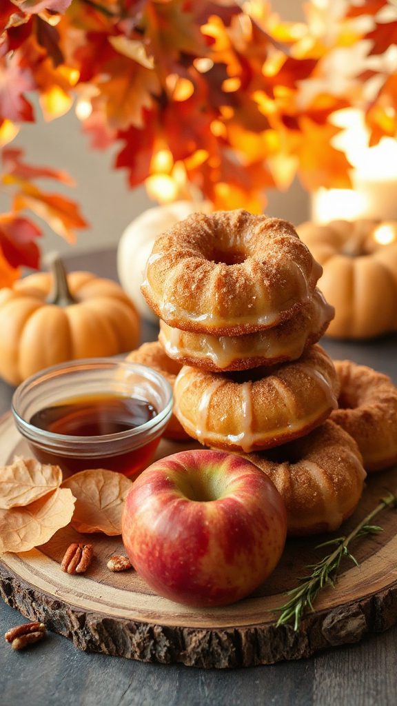 maple infused apple cider donuts