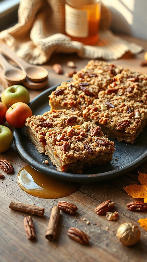 maple pecan apple bars