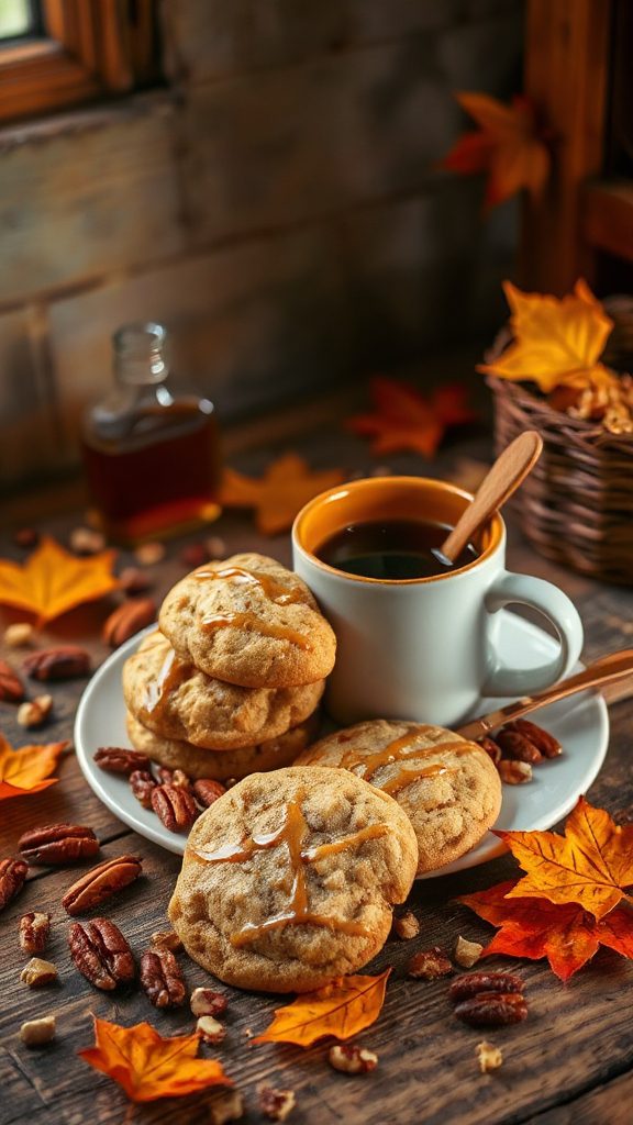 maple pecan coffee cookies