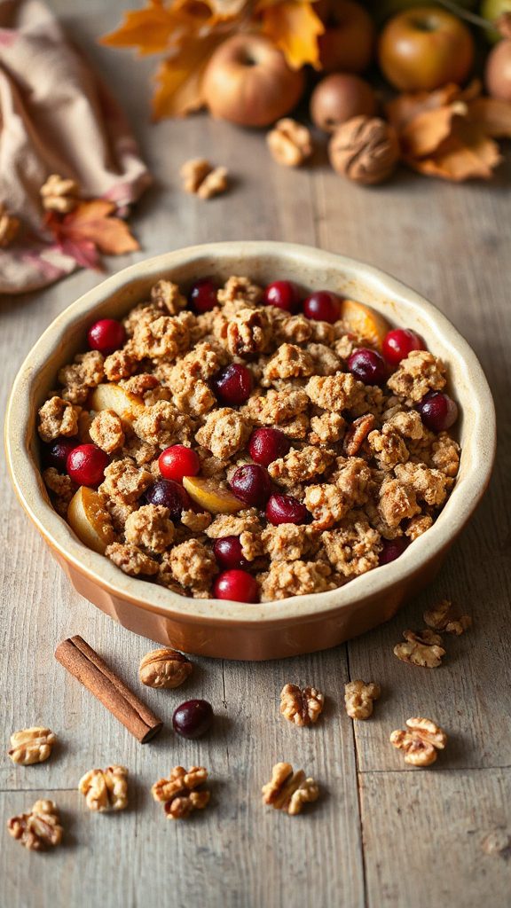 maple walnut cranberry apple crisp