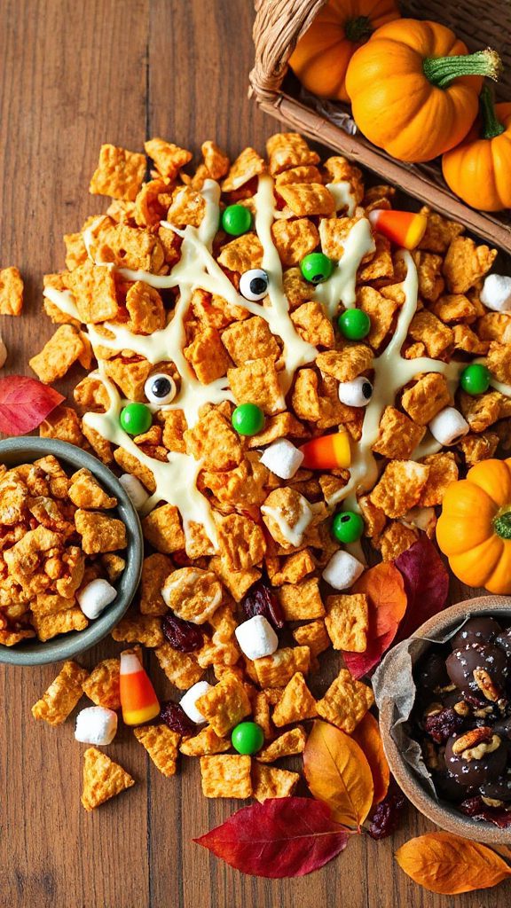 marshmallow chex mix halloween treat