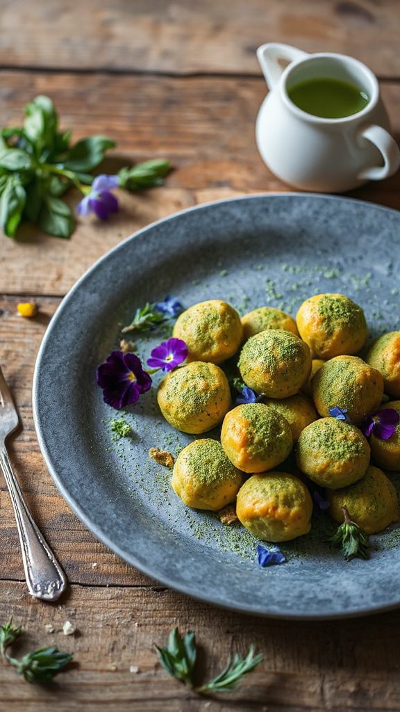 matcha infused raw vegan gnocchi