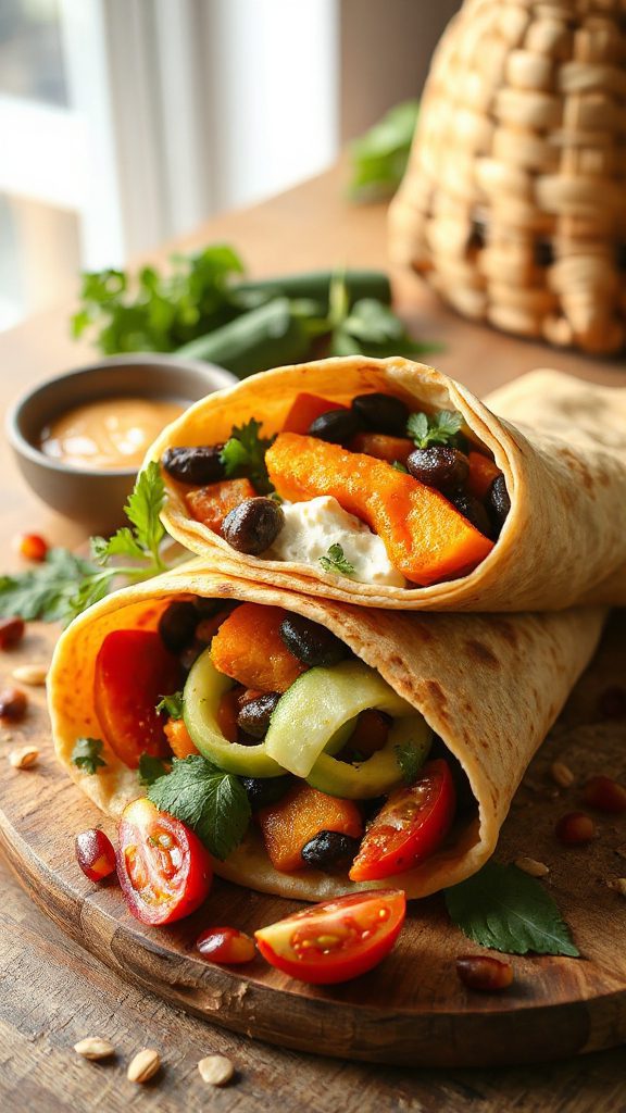 mediterranean black bean wrap