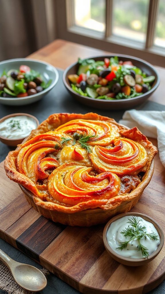 mediterranean pumpkin lentil pie