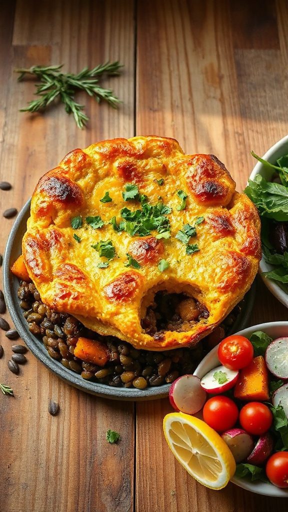 mediterranean pumpkin lentil pie