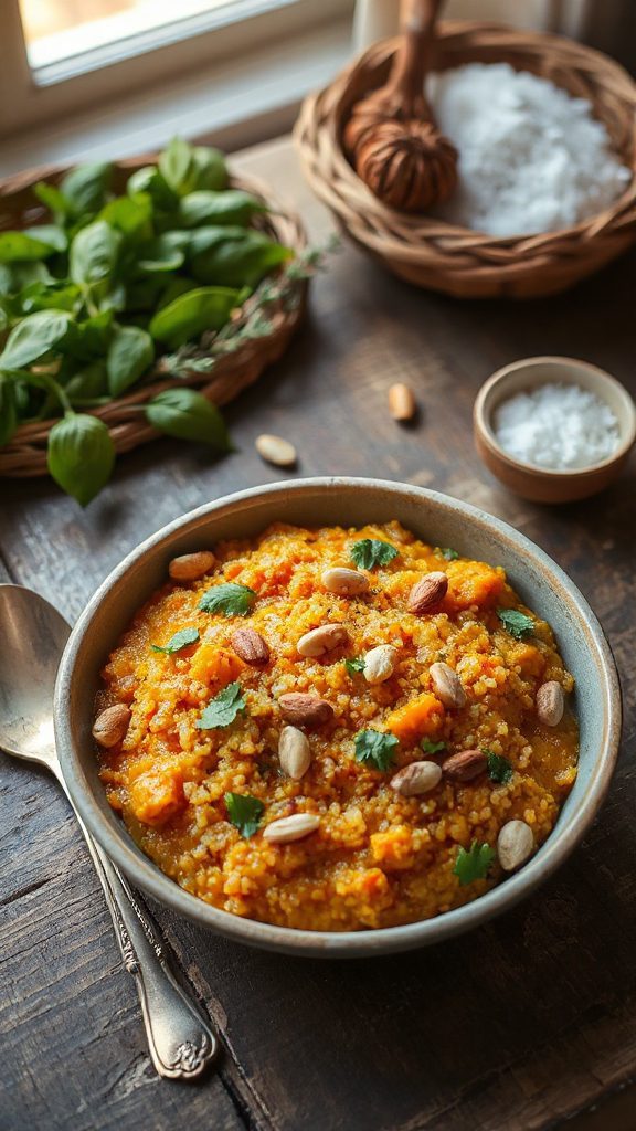mediterranean pumpkin quinoa risotto