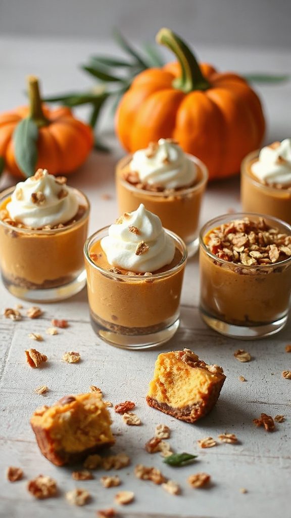mini vegan pumpkin cheesecakes