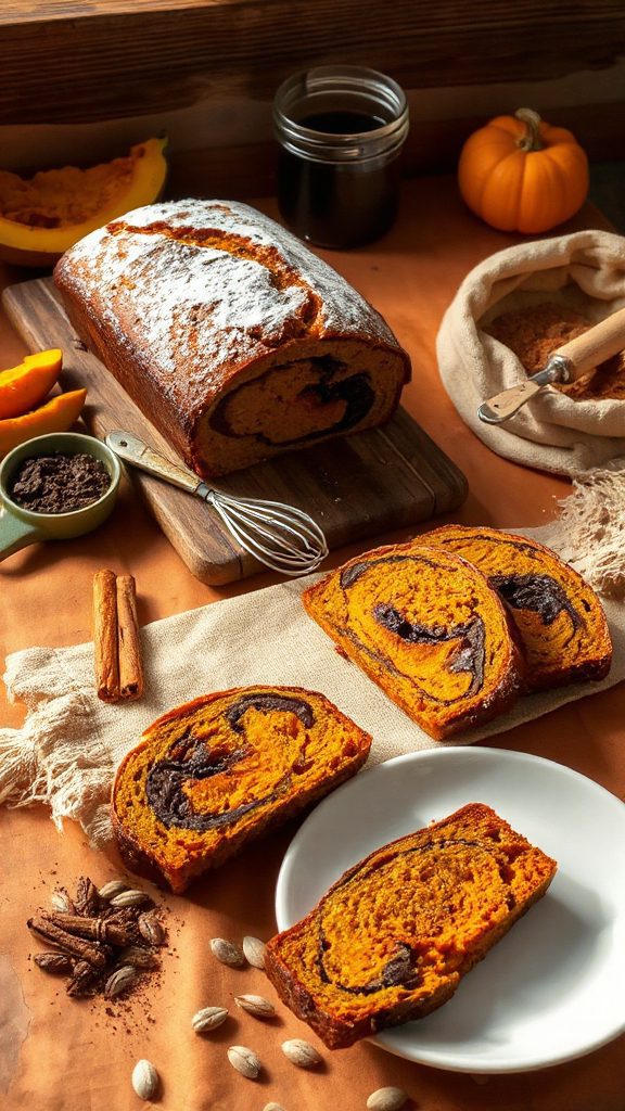 miso infused pumpkin cocoa loaf