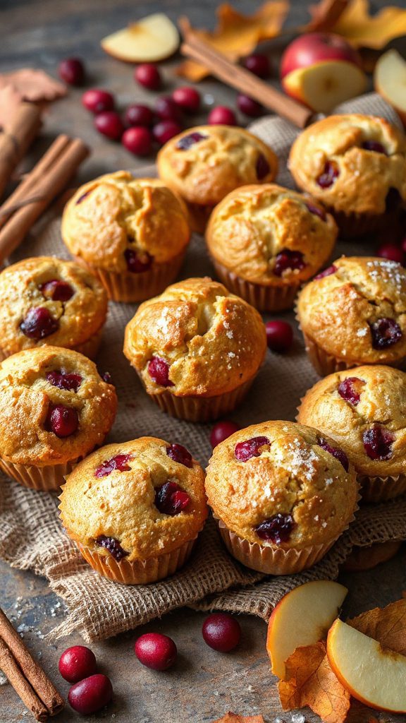 moist apple cranberry muffins