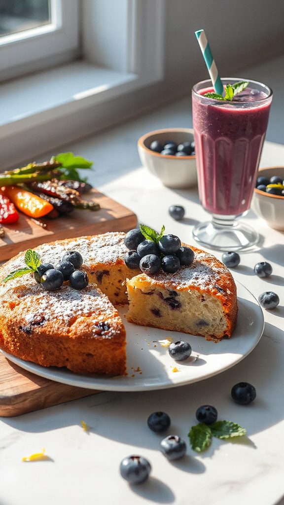 moist blueberry yogurt cake