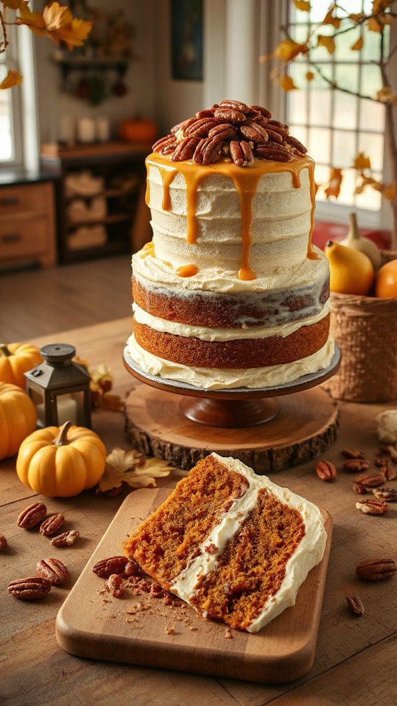 moist pumpkin pecan dessert