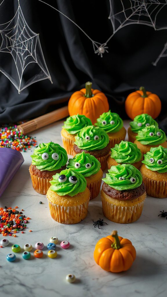monster cupcakes with icing