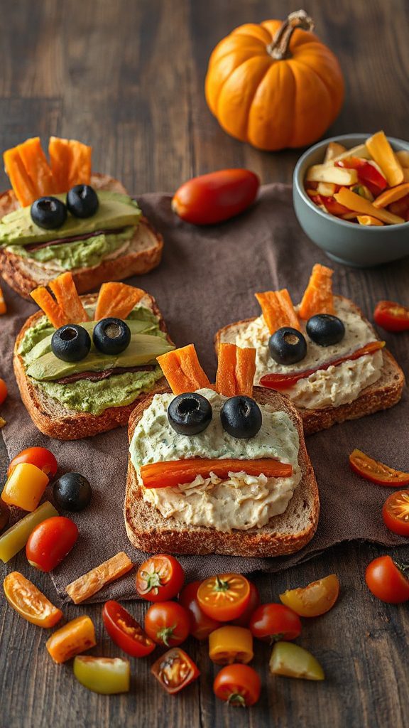 monster face sandwich fun