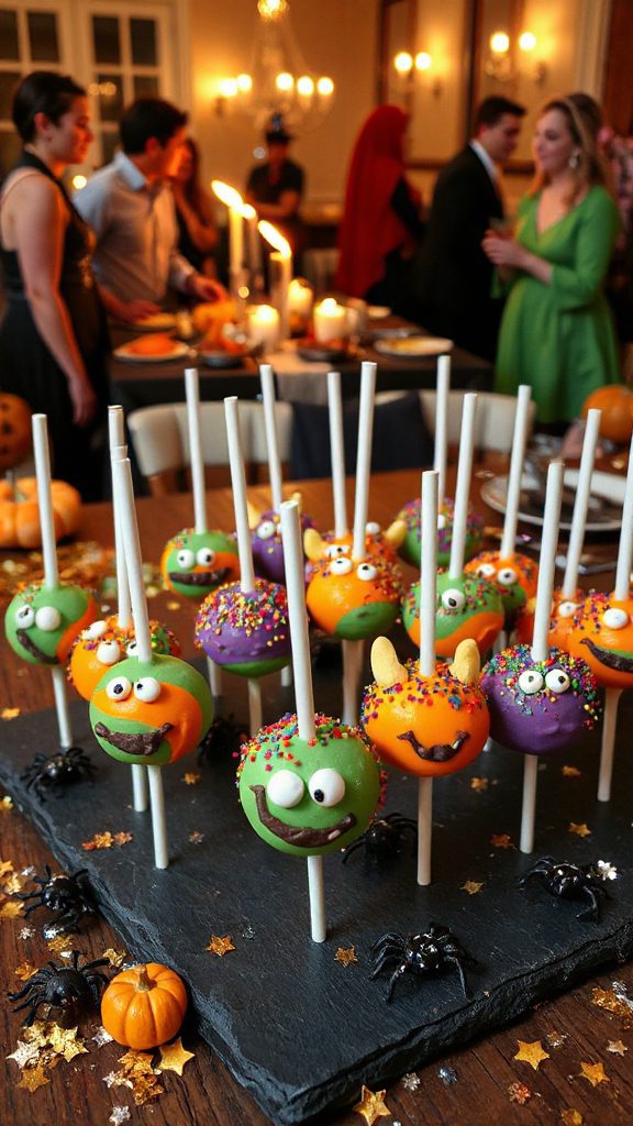 monster themed cake pop treats