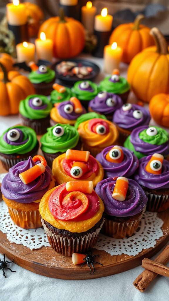 monster themed halloween cupcakes