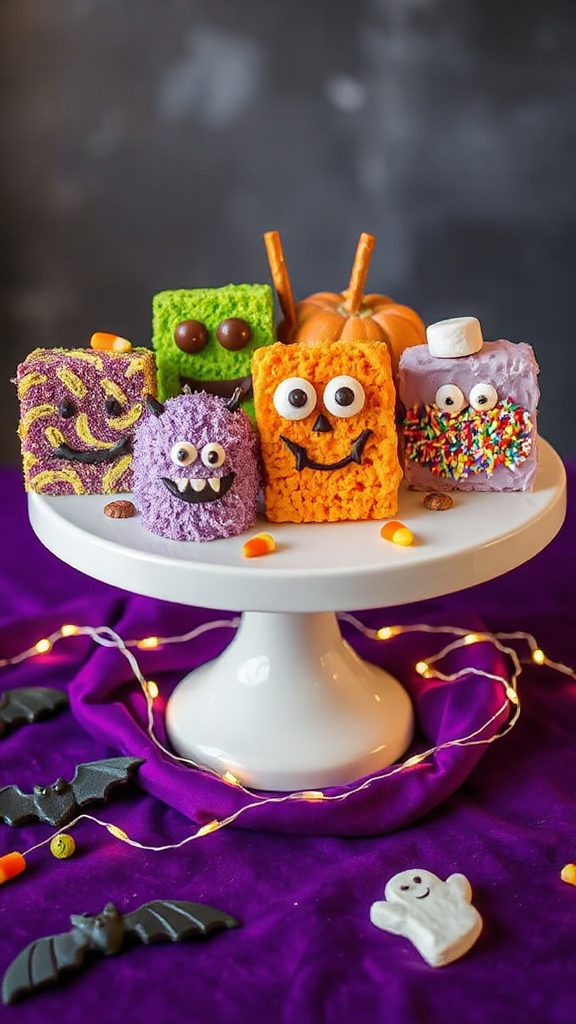 monster themed rice krispie treats