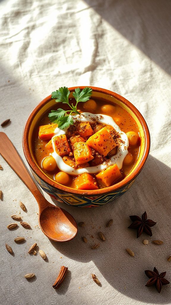 moroccan pumpkin chickpea bowl