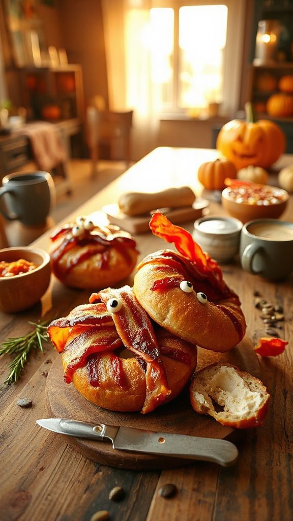 mummy bagels halloween treats
